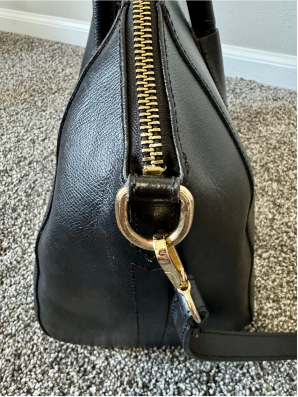 Women's Luana Ferracuti Black Leather Large Satchel Bag Made in Italy - Picture 14 of 16